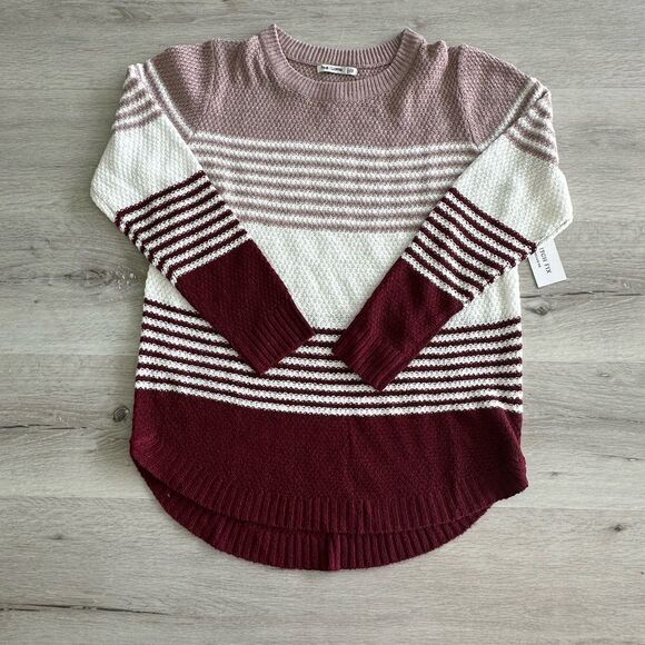 Pink Clover Nickole Textured Sweater Burgundy MP NWT STITCH FIX - Picture 5 of 7
